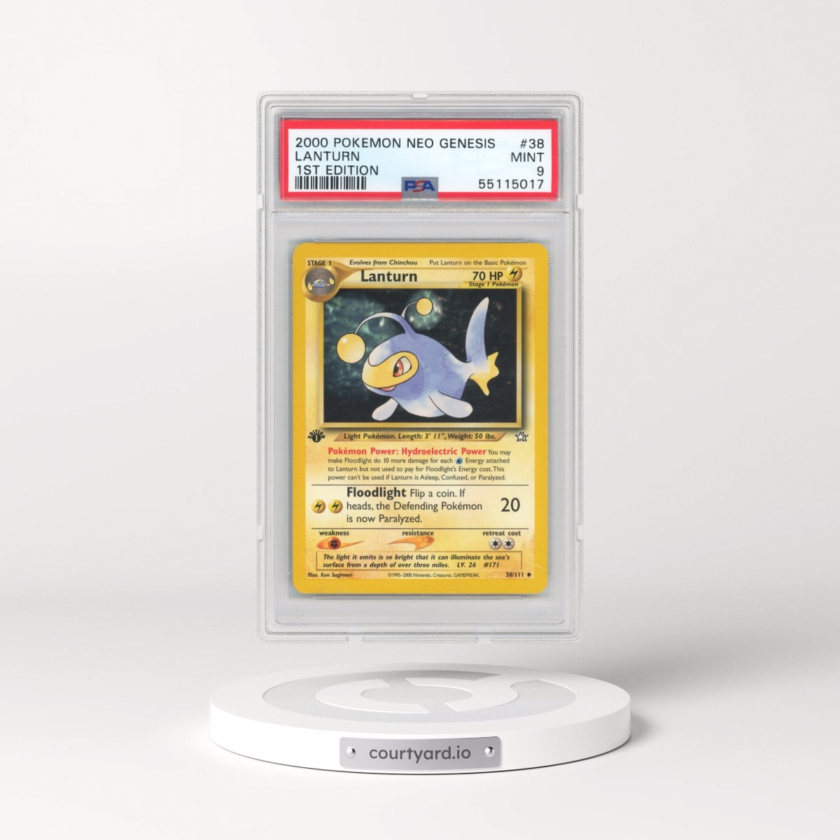2000 Pokémon Neo Genesis #38 Lanturn - 1st Edition (PSA 9 MINT)