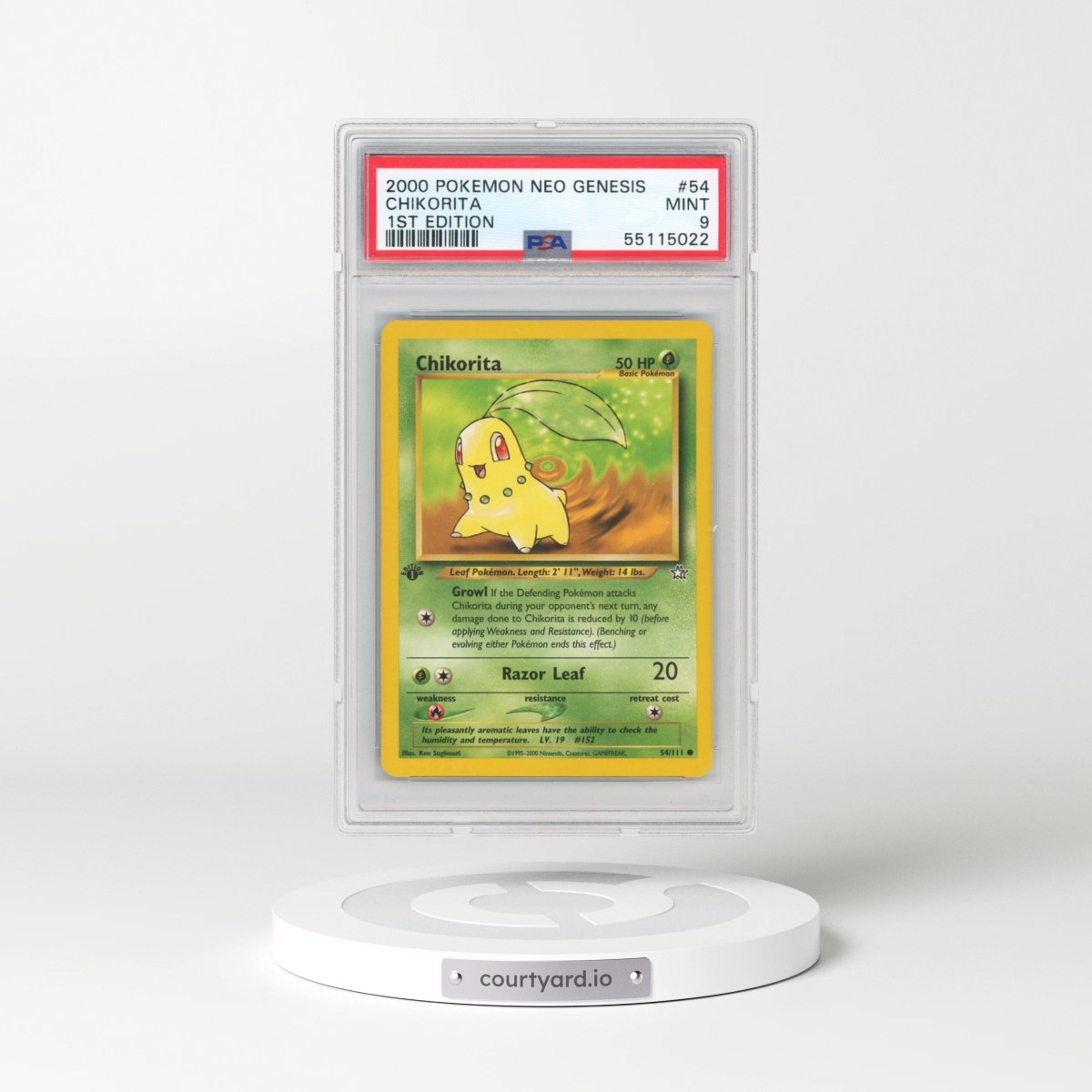 2000 Pokémon Neo Genesis #54 Chikorita - 1st Edition (PSA 9 MINT)