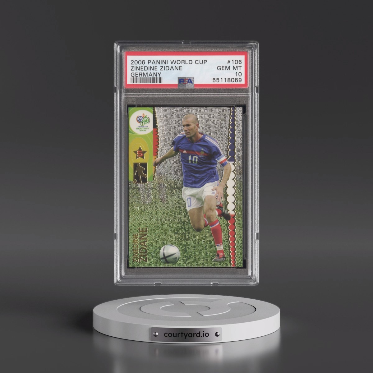 2006 Panini World Cup Germany #106 Zinedine Zidane (PSA 10 GEM MINT)