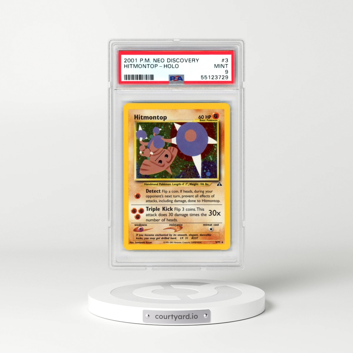 2001 Pokémon Neo Discovery #3 Hitmontop - Holo (PSA 9 MINT)