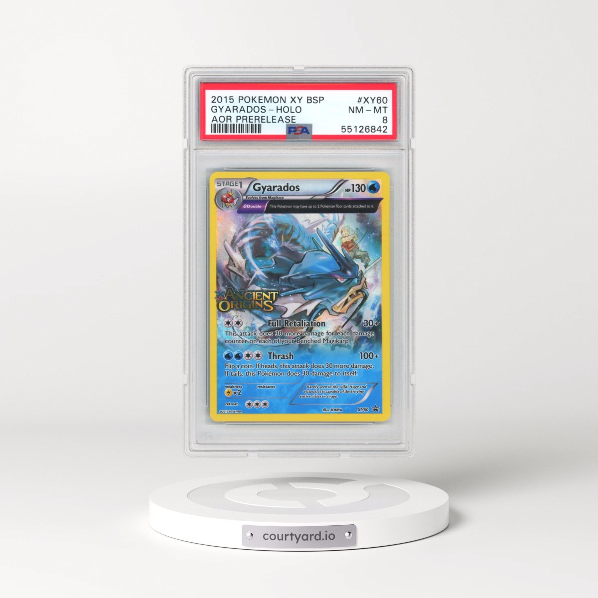 2015 Pokémon XY Black Star Promos #XY60 Gyarados - Holo Ancient Origins Prerelease (PSA 8 NM-MT)