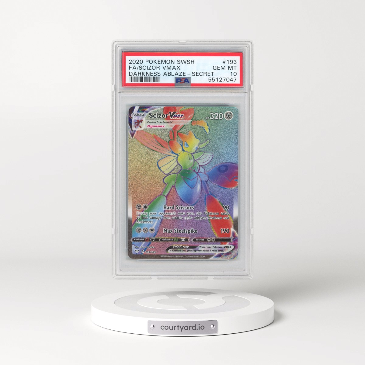 2020 Pokémon Sword & Shield Darkness Ablaze #193 Scizor Vmax - Full Art Secret (PSA 10 GEM MINT)