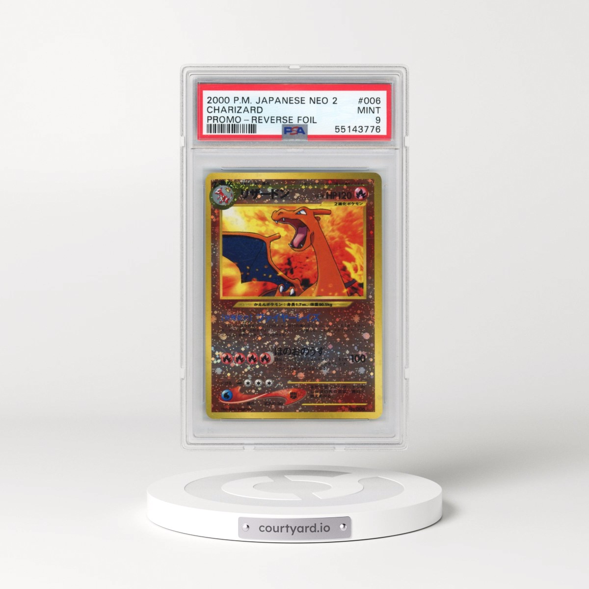 2000 Pokémon Neo 2 Promo #006 Charizard - Reverse Foil (PSA 9 MINT)