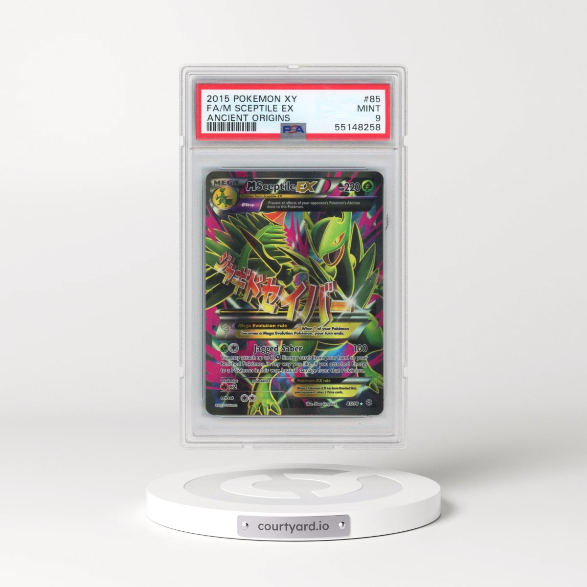 2015 Pokémon XY Ancient Origins #85 M Sceptile EX - Holo Full Art (PSA 9 MINT)
