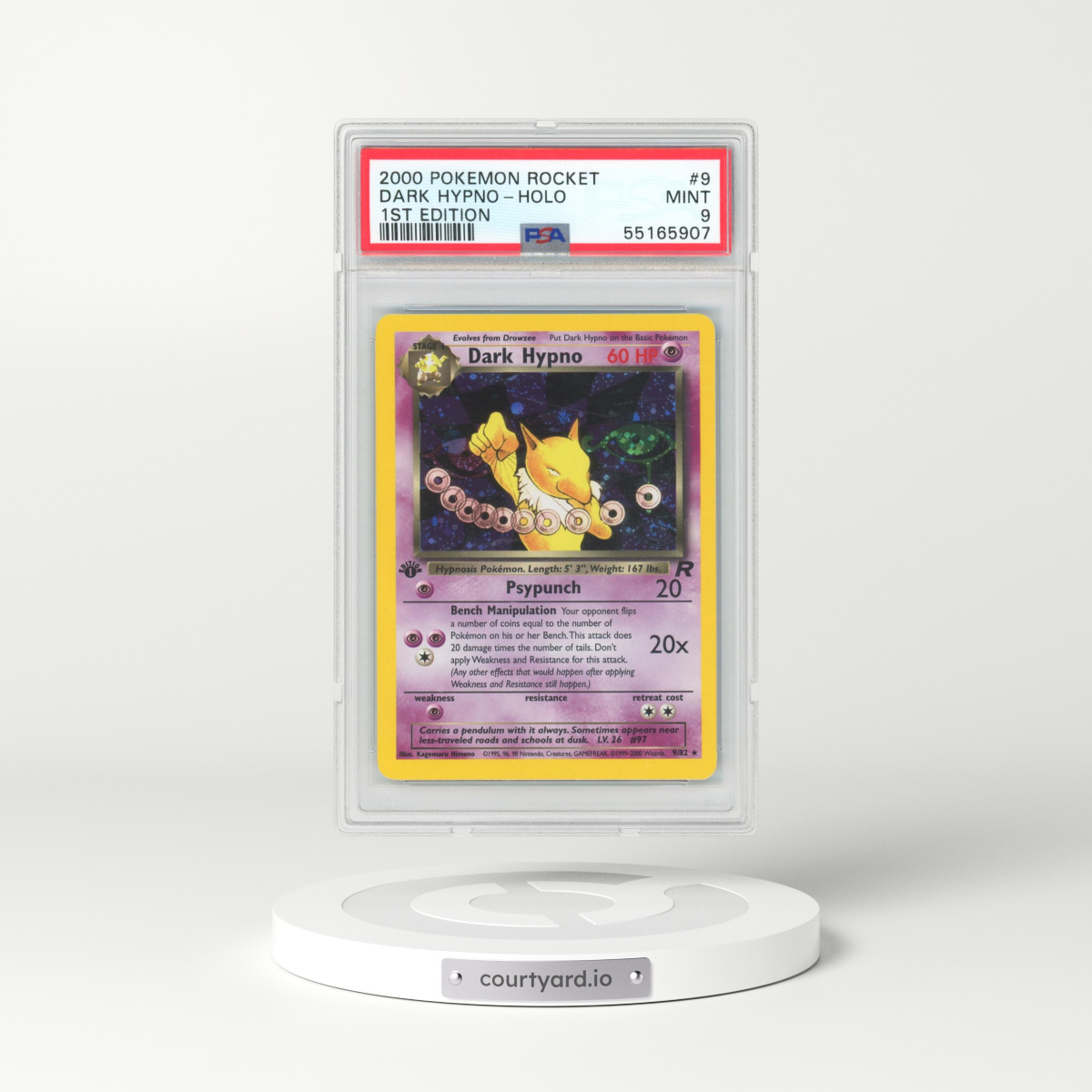2000 Pokémon Rocket #9 Dark Hypno - 1st Edition Holo (PSA 9 MINT)