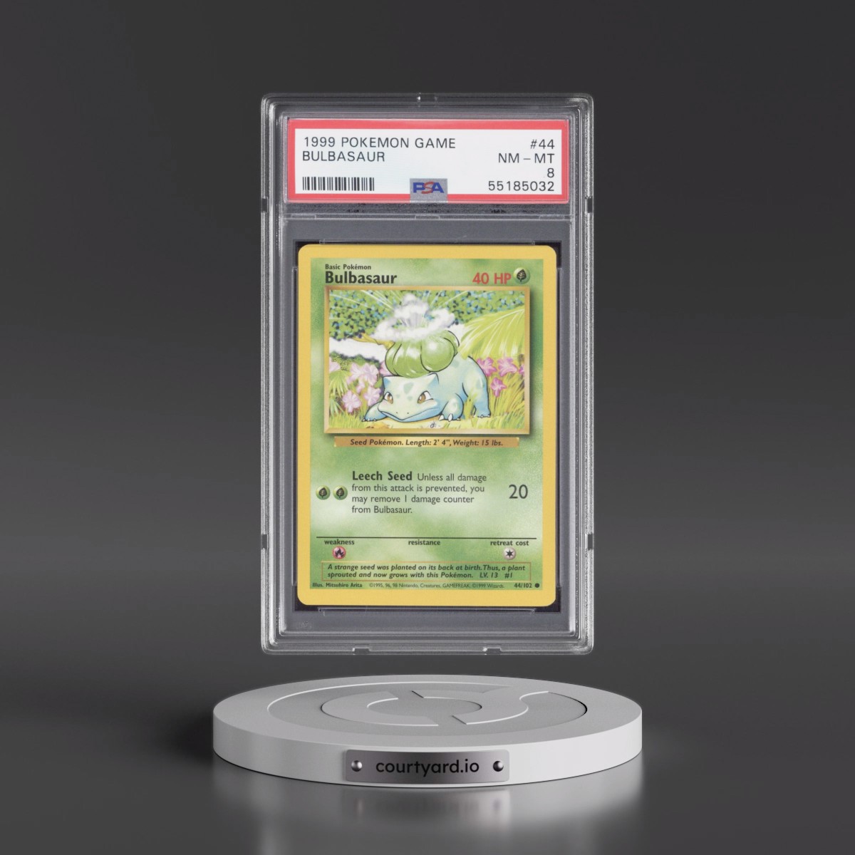 1999 Pokémon Game #44 Bulbasaur (PSA 8 NM-MT)