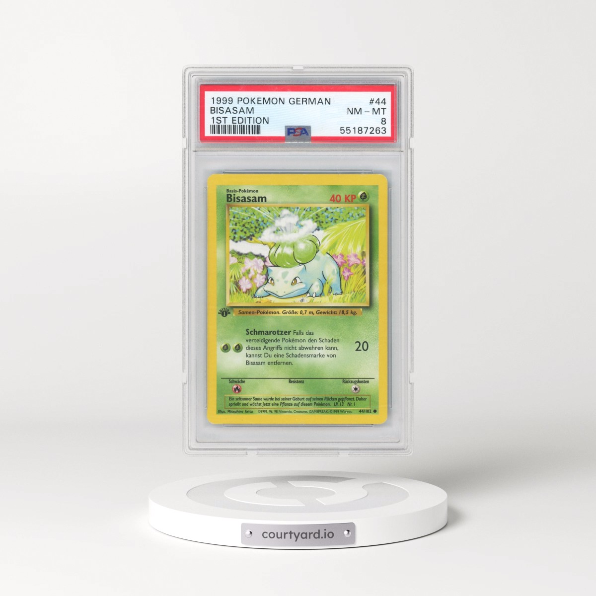 1999 Pokémon #44 Bisasam - 1st Edition (PSA 8 NM-MT)