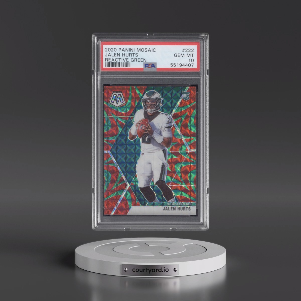 2020 Panini Mosaic Jalen Hurts - Reactive Green #222 PSA 10