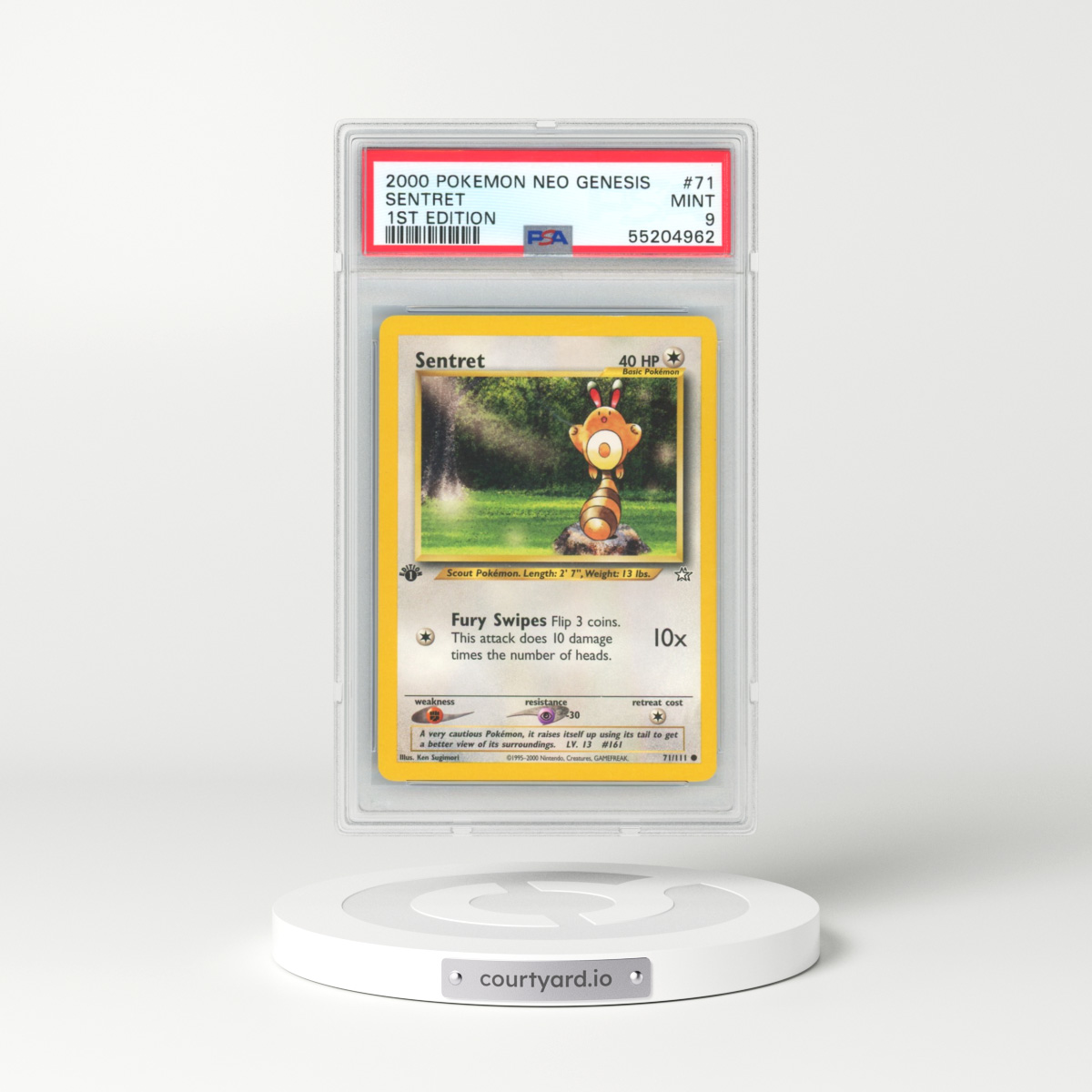 2000 Pokémon Neo Genesis #71 Sentret - 1st Edition (PSA 9 MINT)