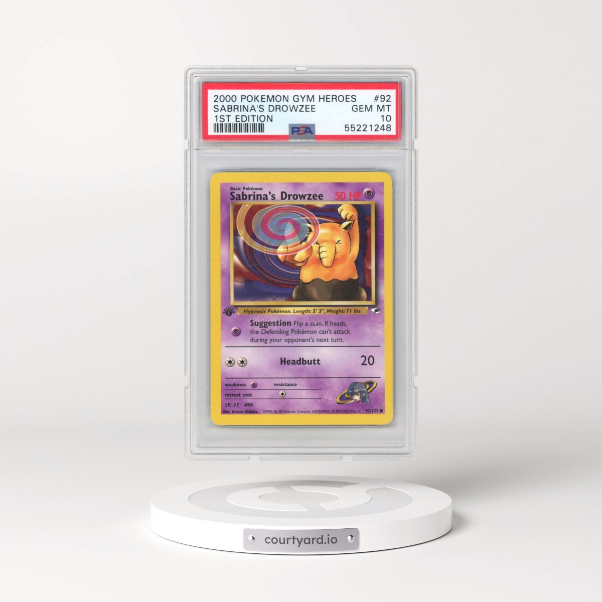 2000 Pokémon Gym Heroes #92 Sabrina's Drowzee - 1st Edition (PSA 10 GEM MINT)