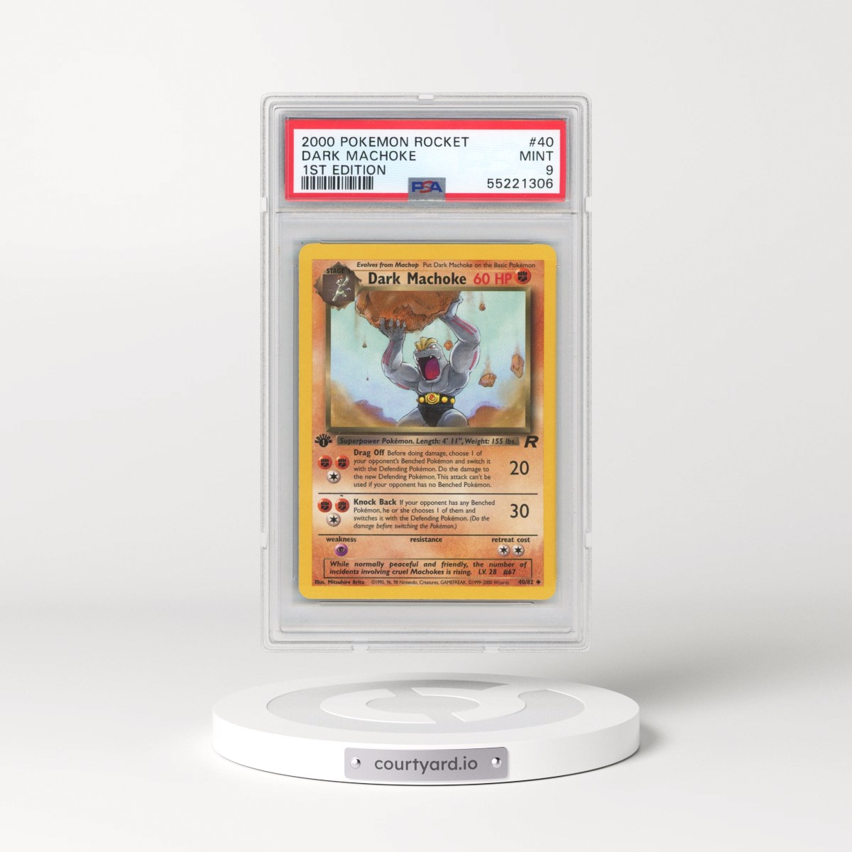 2000 Pokémon Rocket #40 Dark Machoke - 1st Edition (PSA 9 MINT)