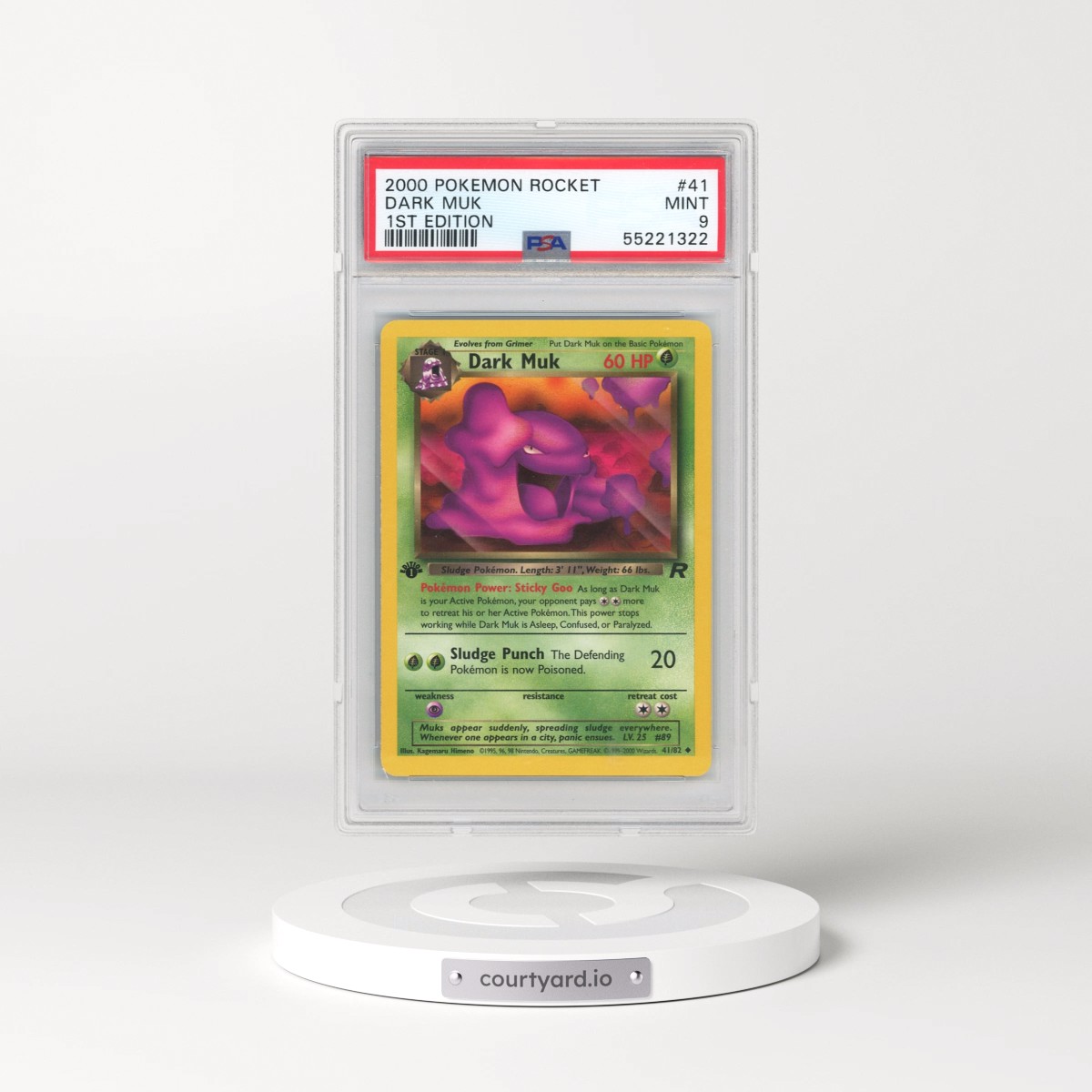 2000 Pokémon Rocket #41 Dark Muk - 1st Edition (PSA 9 MINT)