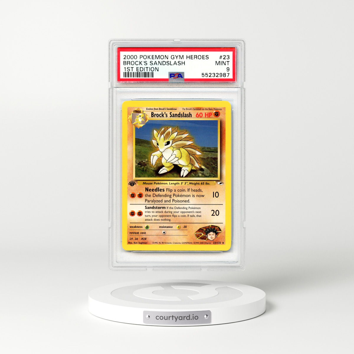 2000 Gym Heroes #23 Brock's Sandslash - 1st Edition (PSA 9 MINT)