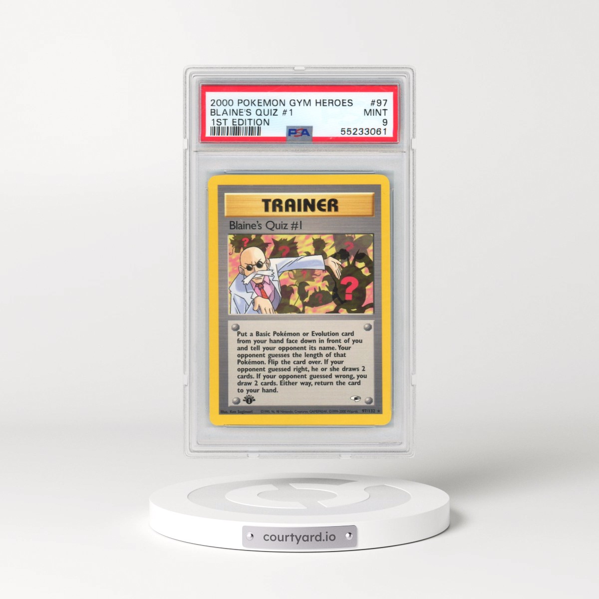 2000 Pokémon Gym Heroes #97 Blaine's Quiz #1 - 1st Edition (PSA 9 MINT)