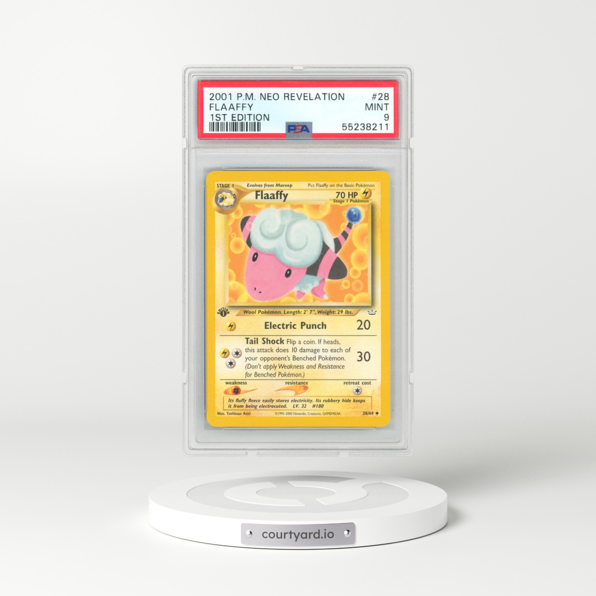 2001 Pokémon Neo Revelation #28 Flaaffy - 1st Edition (PSA 9 MINT)