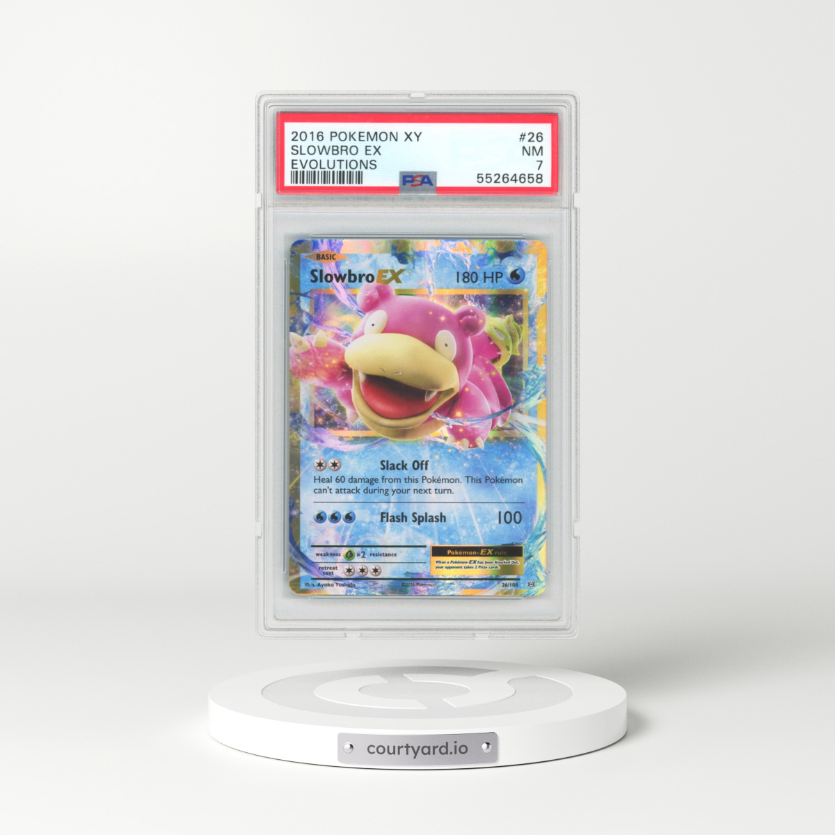 2016 Pokémon XY Evolutions #26 Slowbro EX - Holo (PSA 7 NM)