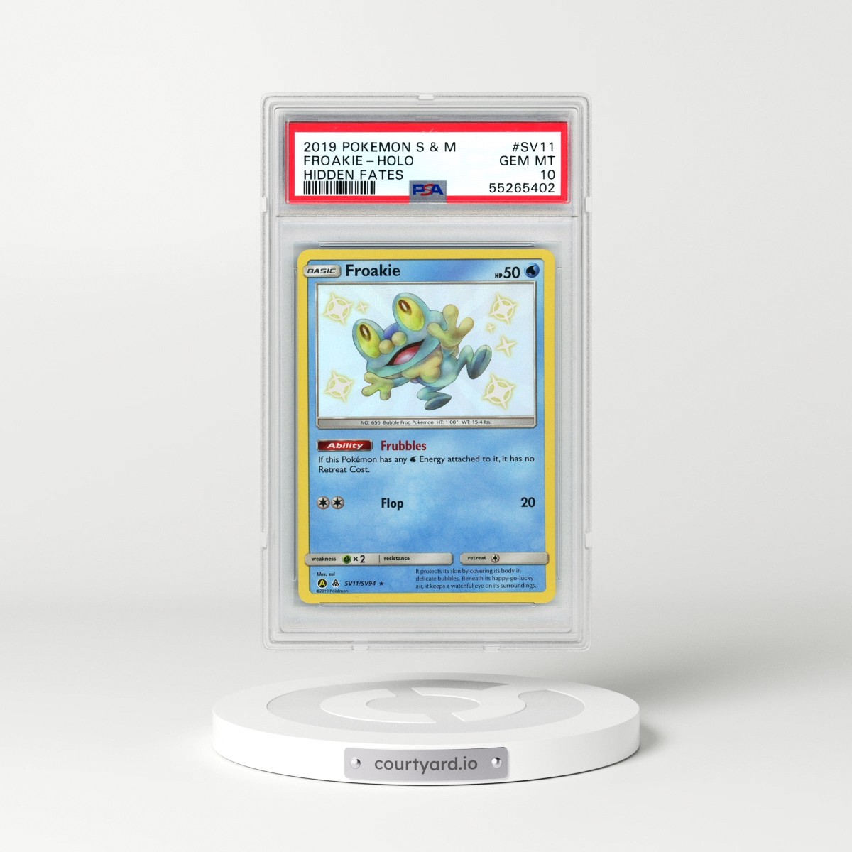 2019 Pokémon Sun & Moon Hidden Fates #SV11 Froakie - Holo (PSA 10 GEM MINT)