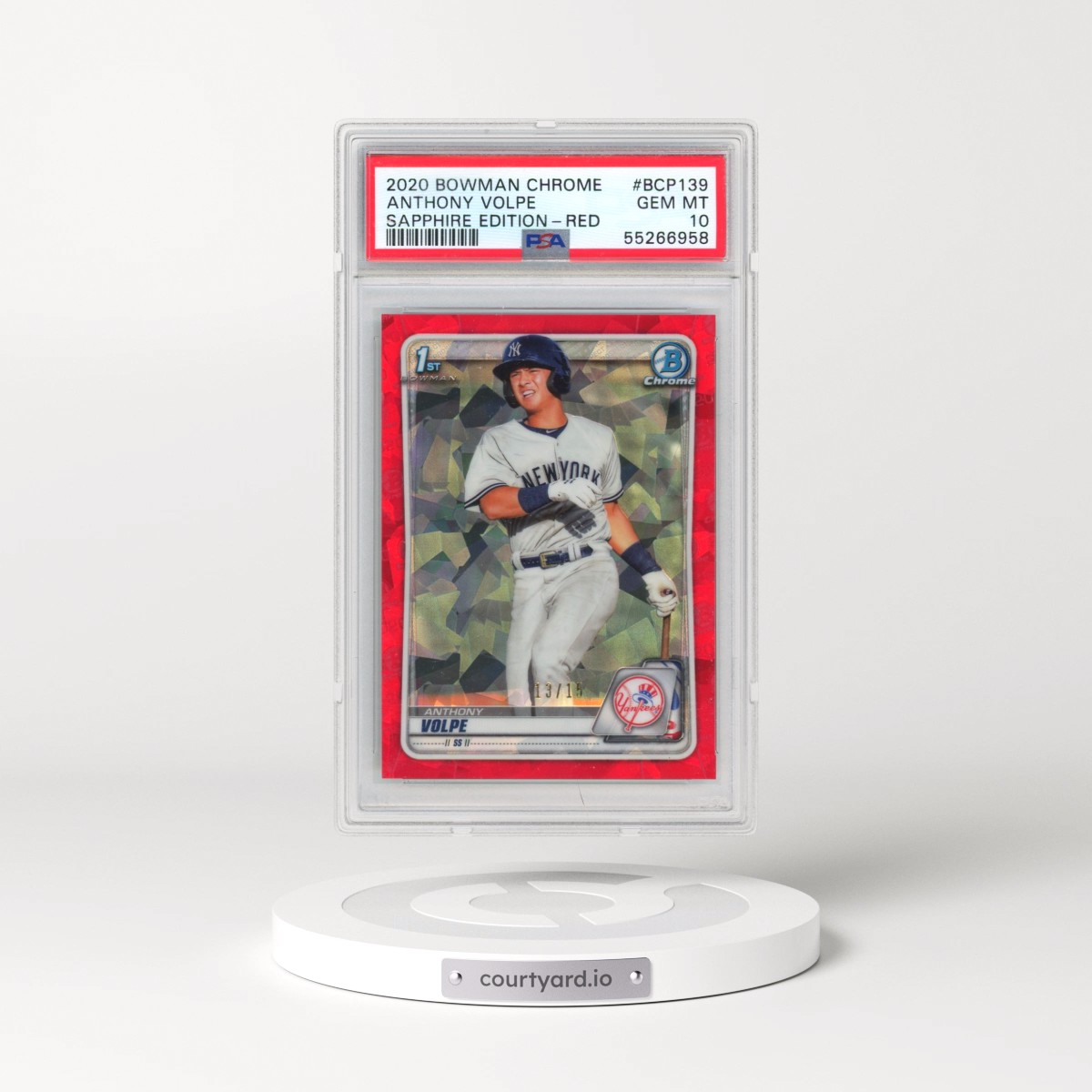 2020 Bowman Chrome Sapphire Edition #BCP139 Anthony Volpe - Red (PSA 10 GEM MINT)