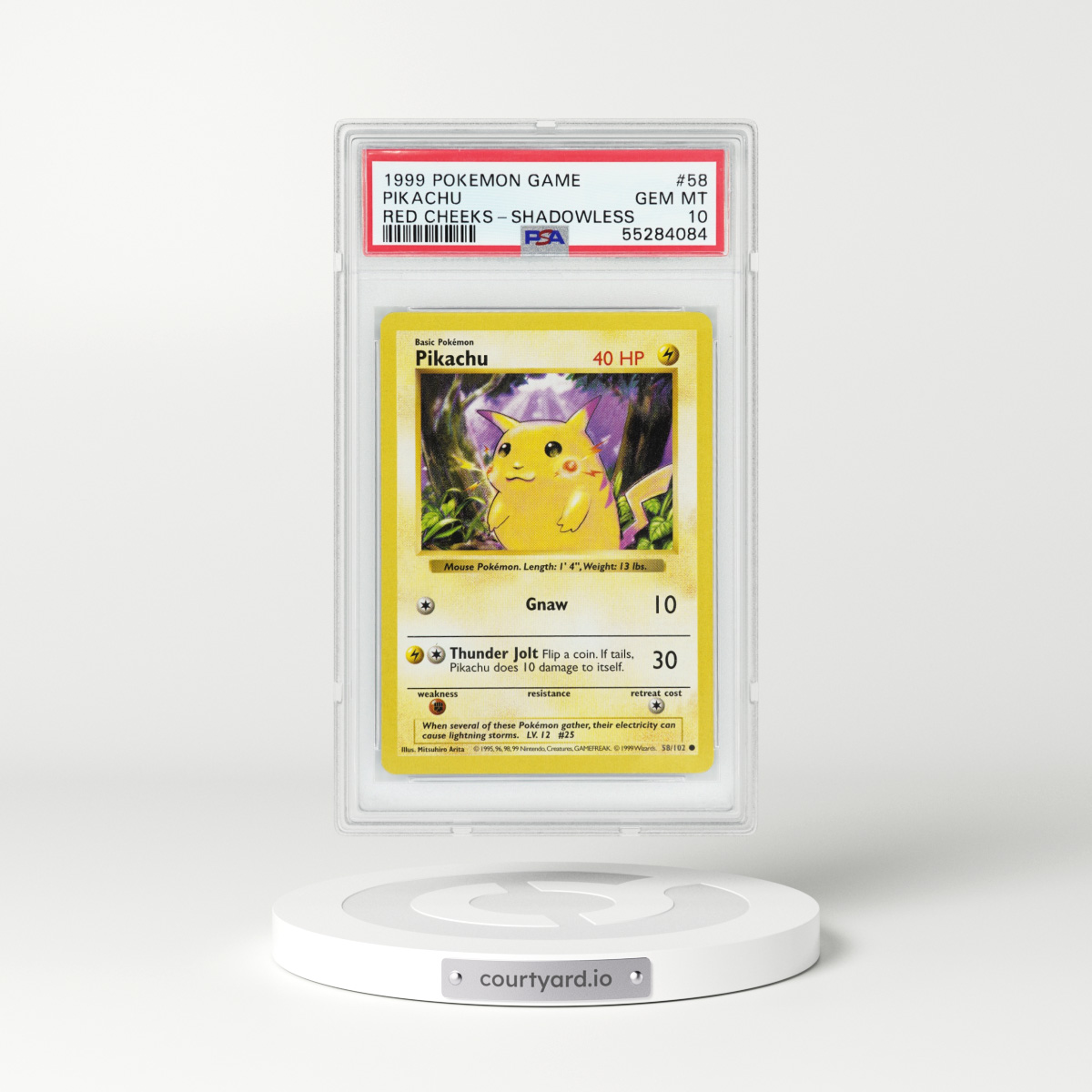 1999 Base Set #58 Red Cheeks Pikachu - Shadowless (PSA 10 GEM MINT)