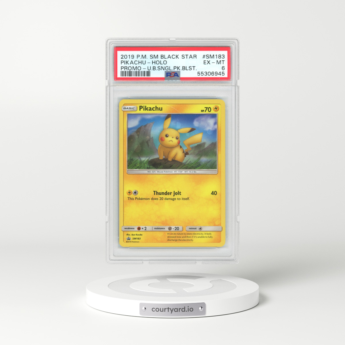 2019 DP Black Star Promos #SM183 Pikachu - Holo (PSA 6 EX-MT)