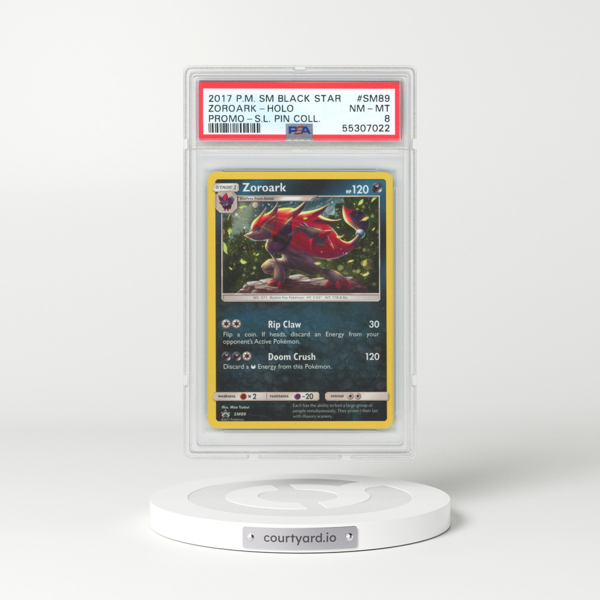2017 DP Black Star Promos #SM89 Zoroark - Holo (PSA 8 NM-MT)