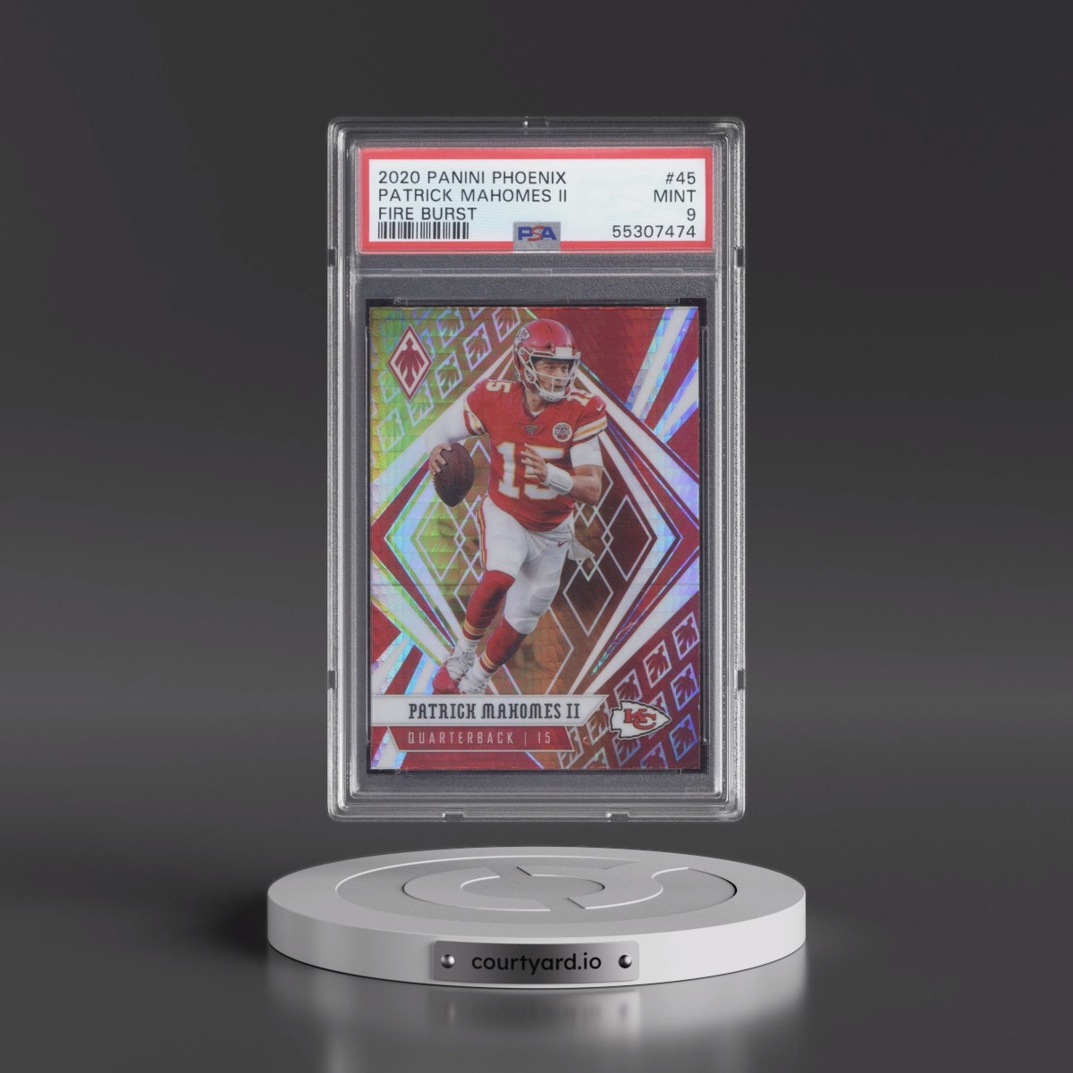 2020 Panini Phoenix Patrick Mahomes II - Fire Burst #45 PSA 9