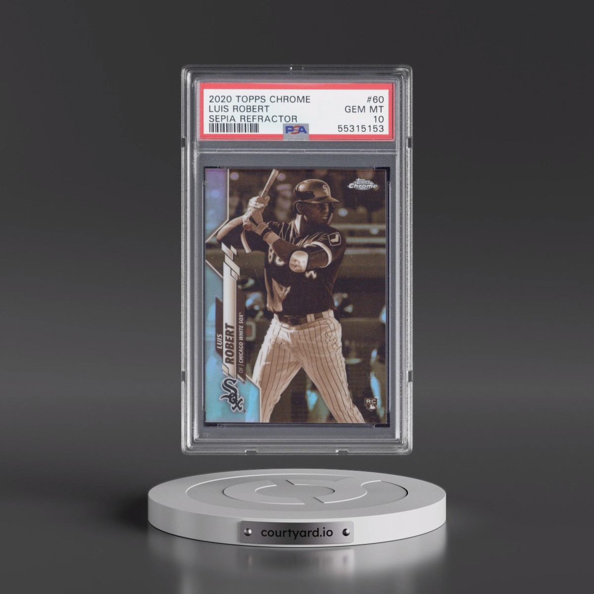2020 Topps Chrome #60 Luis Robert - Sepia Refractor (PSA 10 GEM MINT)
