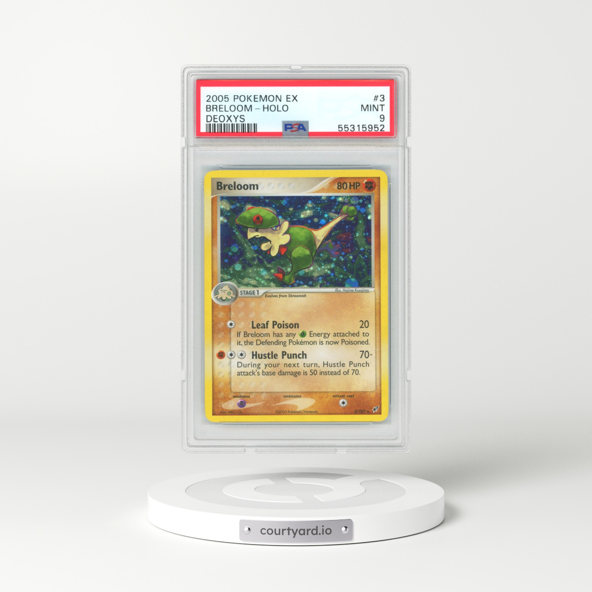 2005 EX Deoxys #3 Breloom - Holo (PSA 9 MINT)