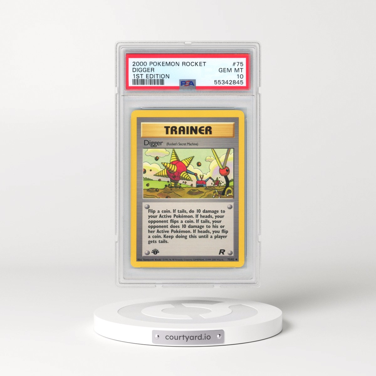 2000 Pokémon Rocket #75 Digger - 1st Edition (PSA 10 GEM MINT)