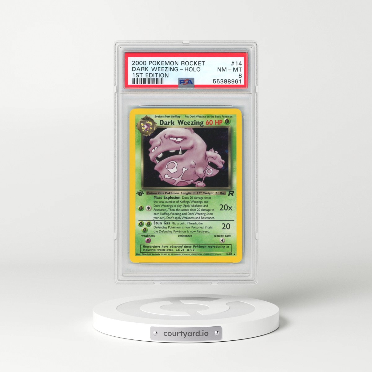 2000 Pokémon Rocket #14 Dark Weezing - 1st Edition Holo (PSA 8 NM-MT)