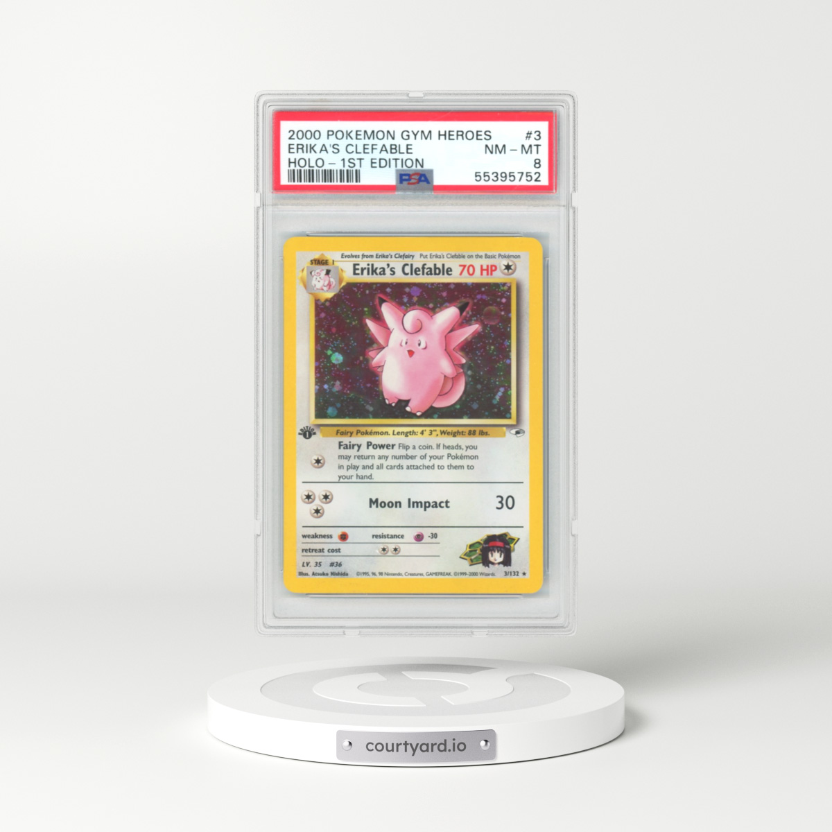 2000 Gym Heroes #3 Erika's Clefable - 1st Edition Holo (PSA 8 NM-MT)