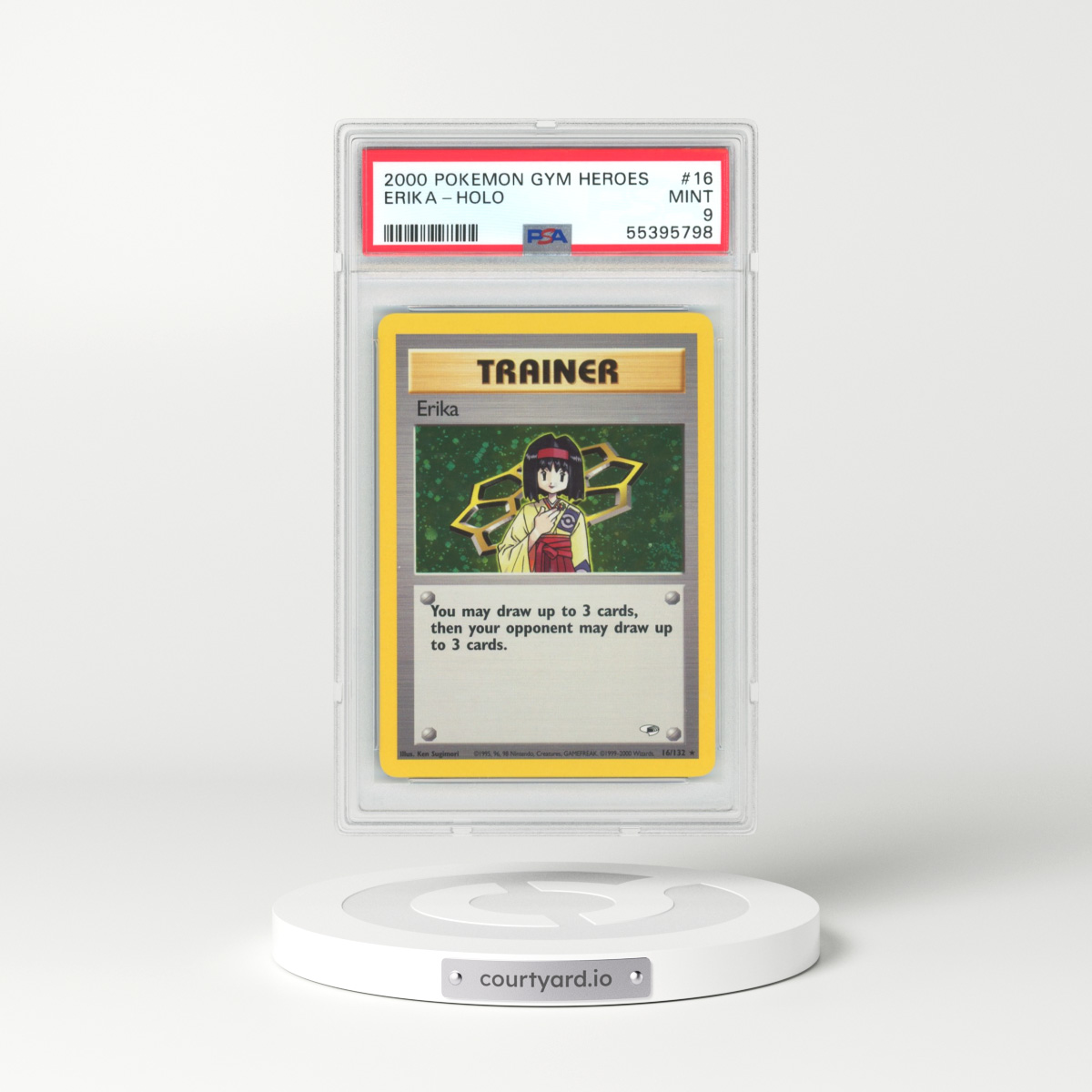 2000 Gym Heroes #16 Erika - Holo (PSA 9 MINT)