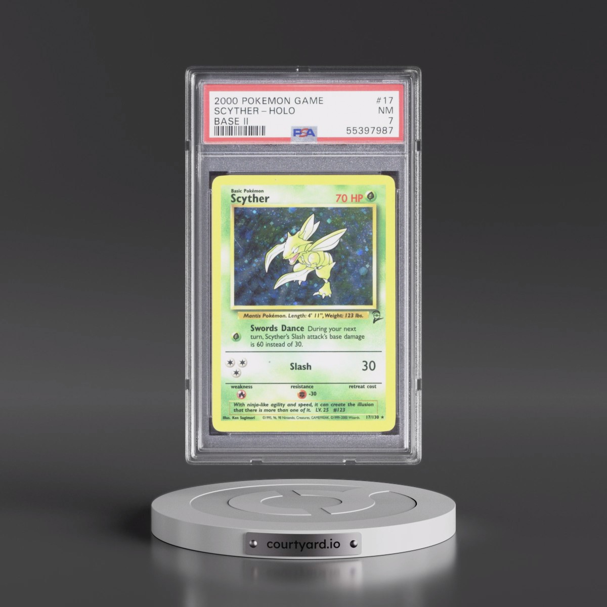 2000 Pokémon Game Base II #17 Scyther - Holo (PSA 7 NM)