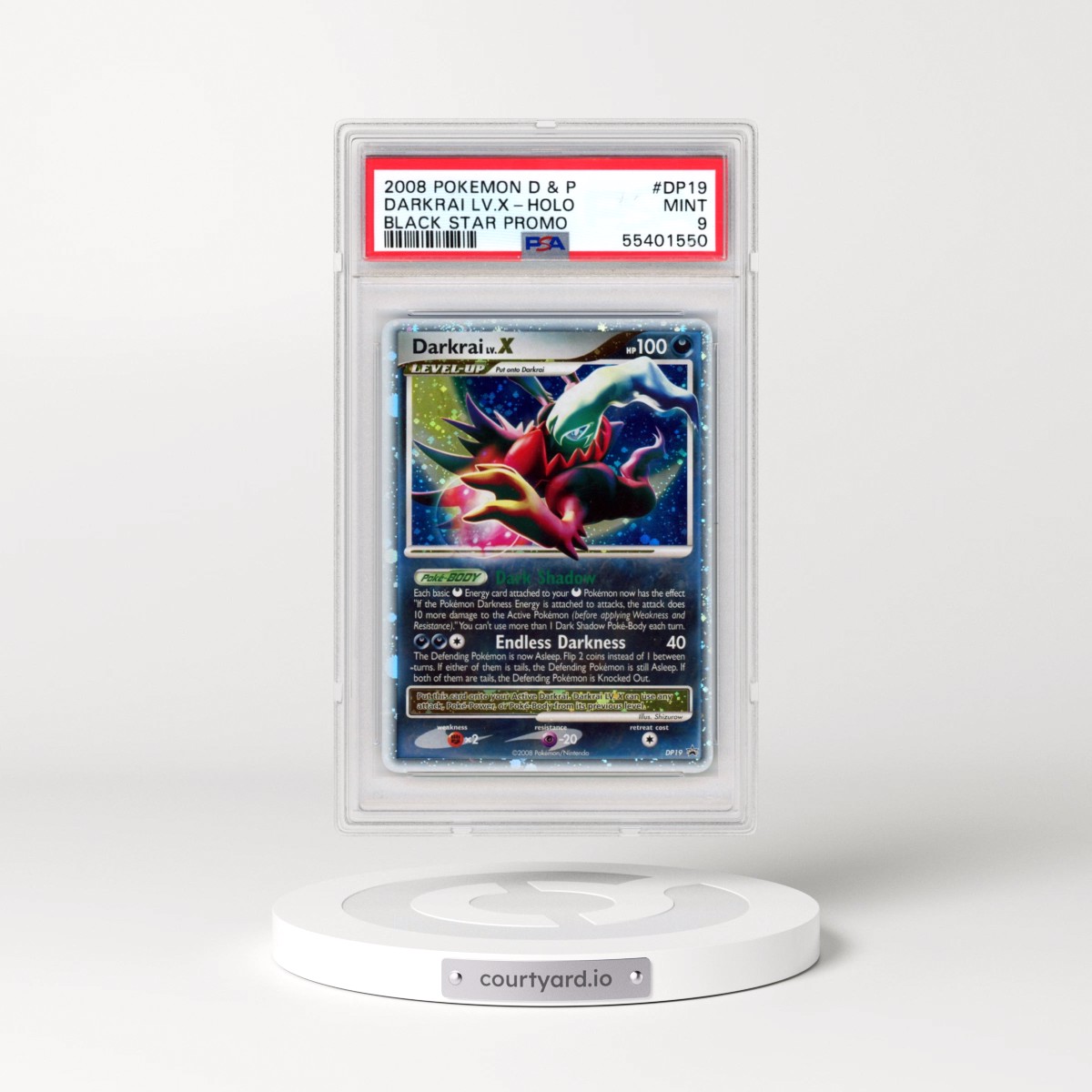2008 Pokémon Diamond & Pearl Black Star Promo #DP19 Darkrai LV.X - Holo (PSA 9 MINT)