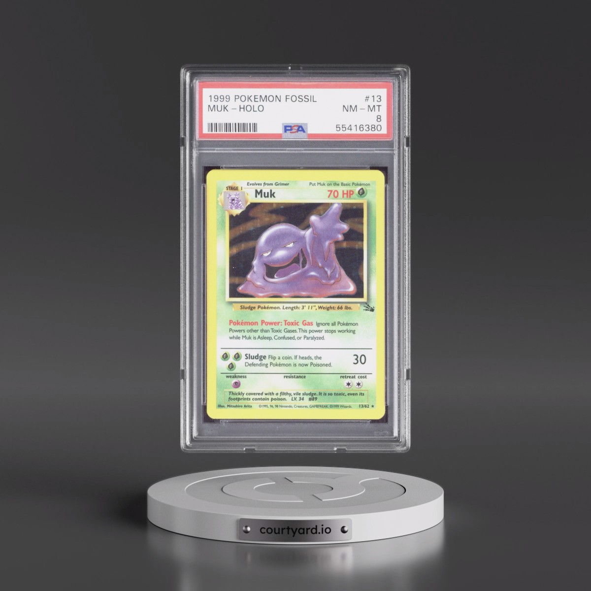1999 Pokémon Fossil #13 Muk - Holo (PSA 8 NM-MT)