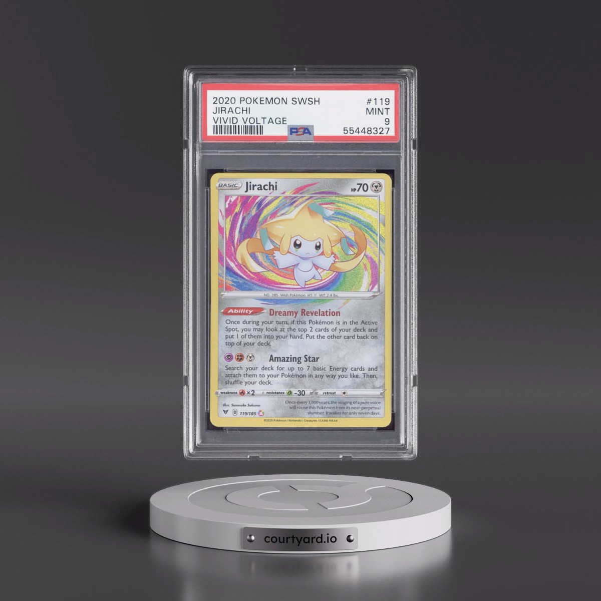2020 Pokémon Sword & Shield Vivid Voltage #119 Jirachi (PSA 9 MINT)