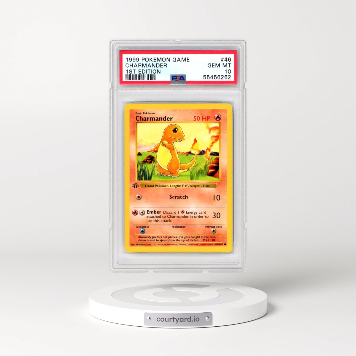 1999 Pokémon Game #46 Charmander - 1st Edition (PSA 10 GEM MINT)