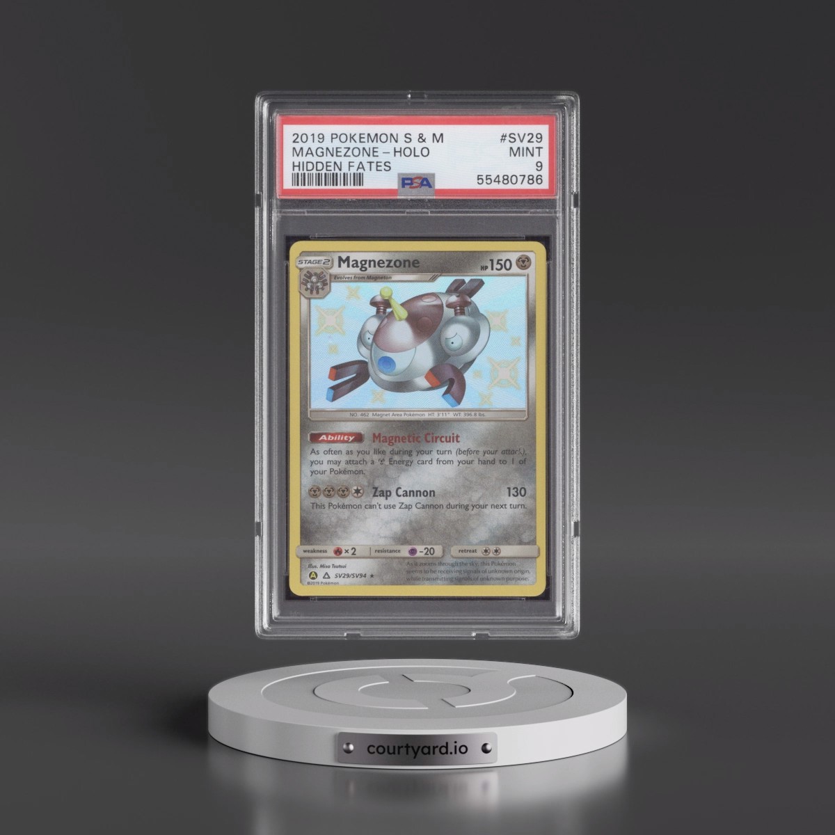 2019 Pokémon Sun & Moon Hidden Fates Magnezone - Holo #SV29 PSA 9