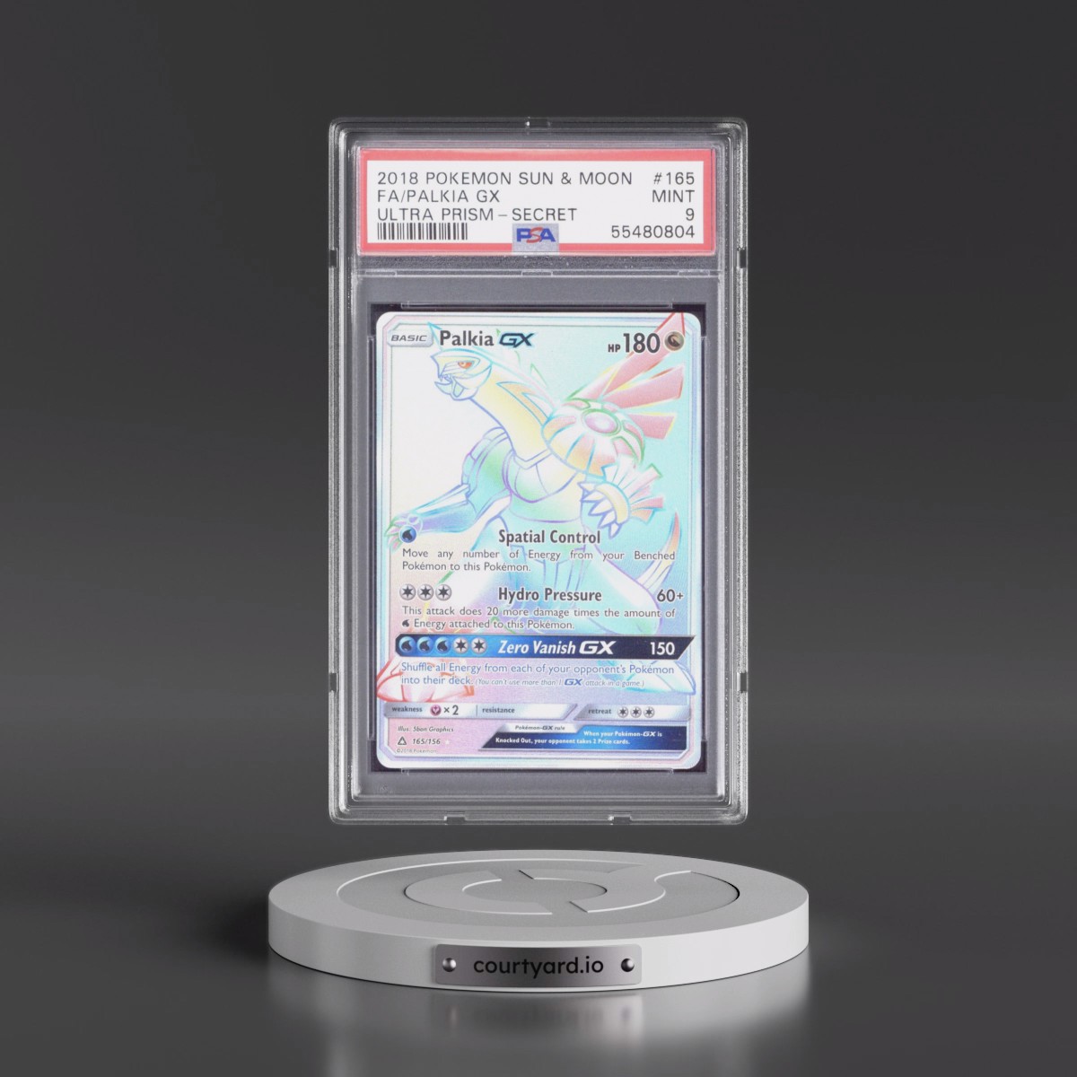 2018 Pokémon Sun & Moon Ultra Prism #165 Palkia GX - Holo Full Art Secret (PSA 9 MINT)