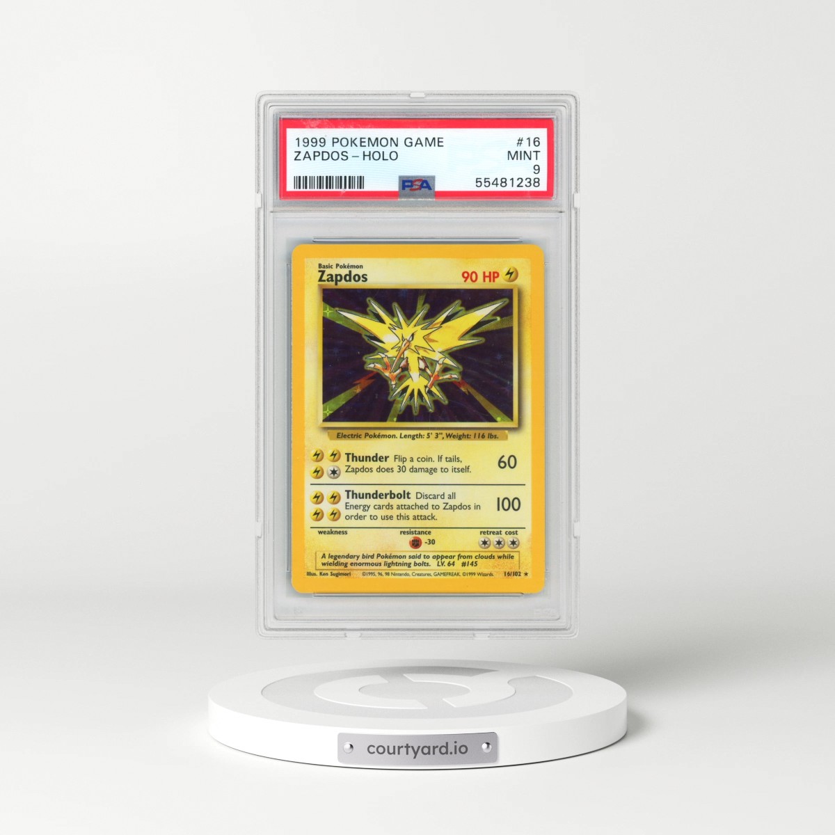 1999 Pokémon Game #16 Zapdos - Holo (PSA 9 MINT)