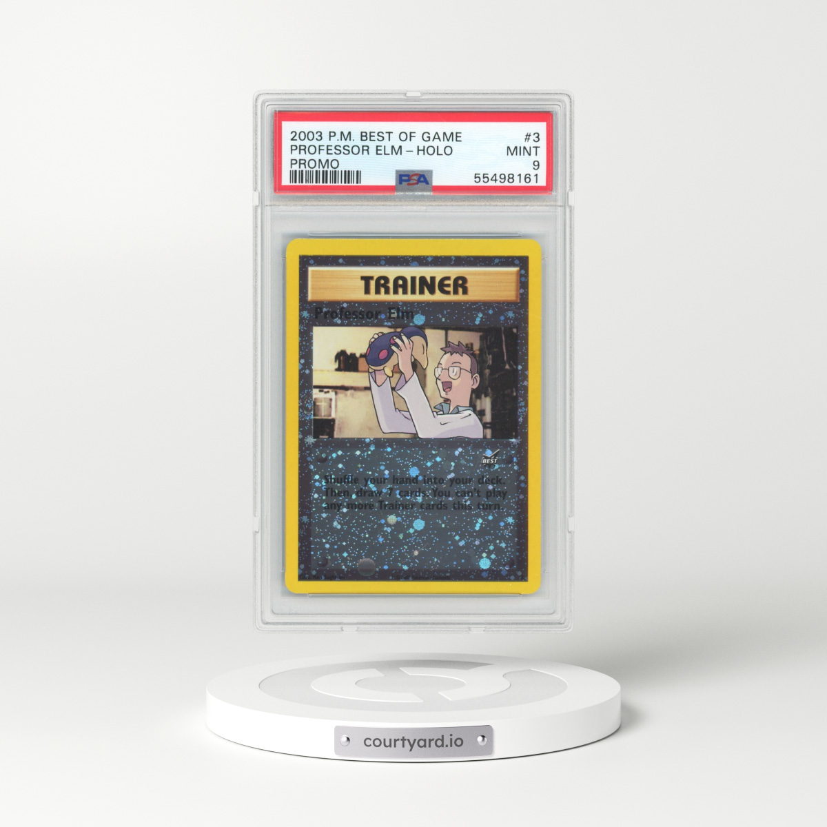 2003 Pokémon Best of Game Promo #3 Professor Elm - Reverse Foil (PSA 9 MINT)