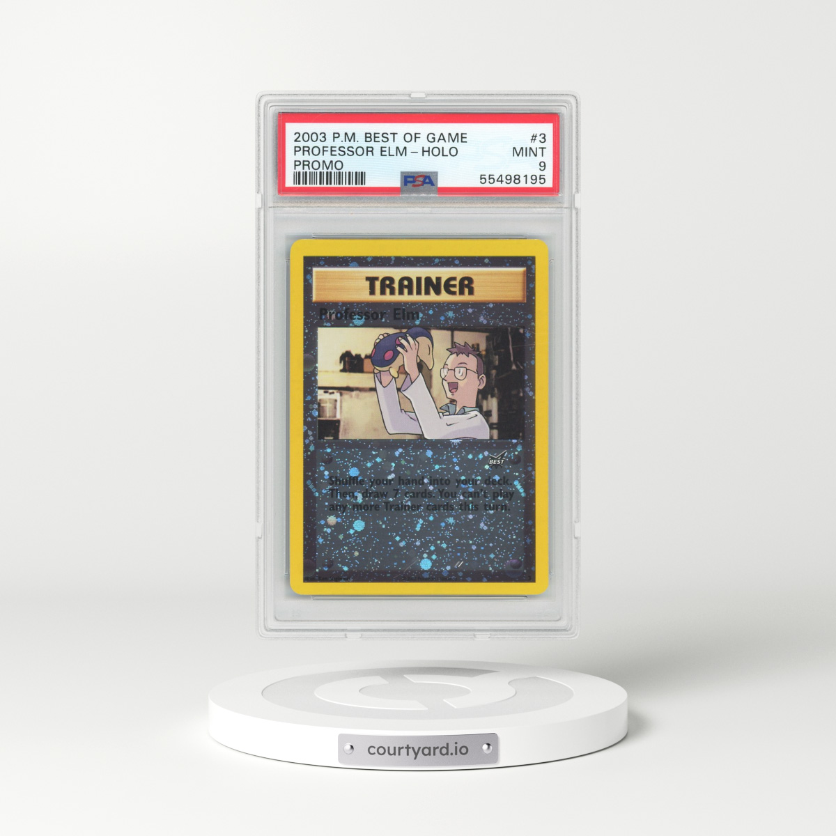 2003 Pokémon Best of Game Promo #3 Professor Elm - Reverse Foil (PSA 9 MINT)