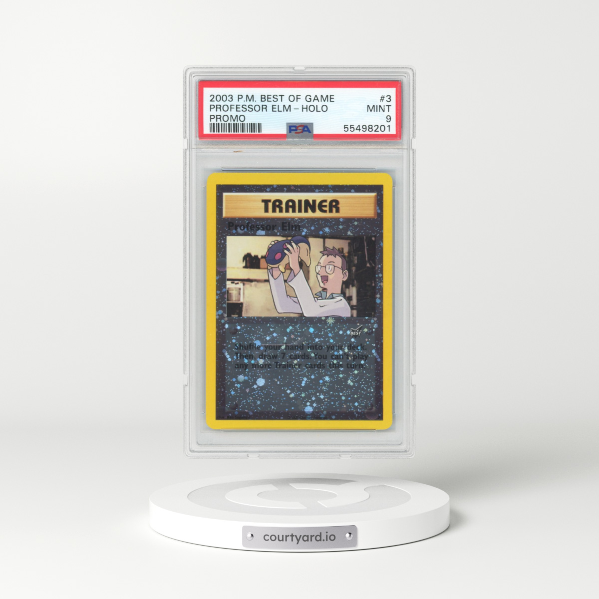 2003 Pokémon Best of Game Promo #3 Professor Elm - Reverse Foil (PSA 9 MINT)