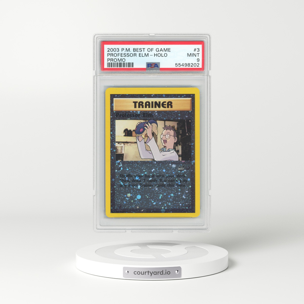 2003 Pokémon Best of Game Promo #3 Professor Elm - Reverse Foil (PSA 9 MINT)