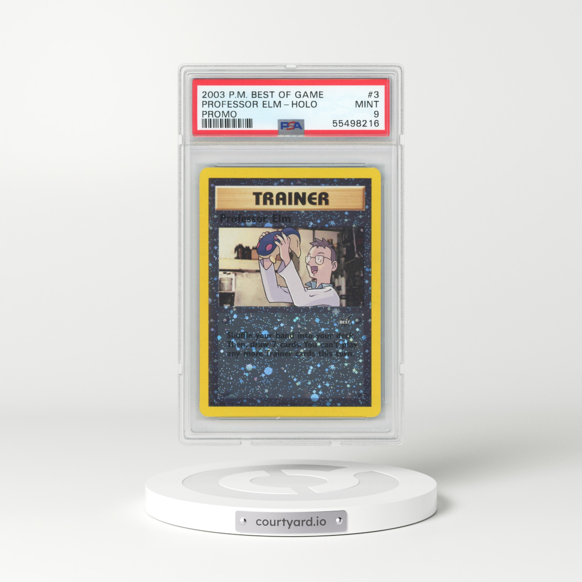 2003 Pokémon Best of Game Promo #3 Professor Elm - Reverse Foil (PSA 9 MINT)