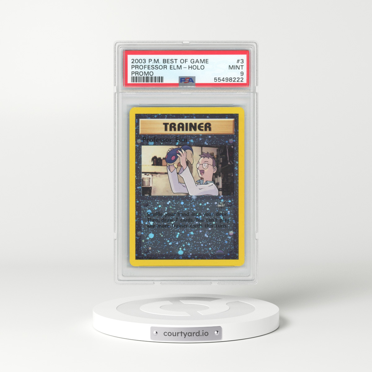 2003 Pokémon Best of Game Promo #3 Professor Elm - Reverse Foil (PSA 9 MINT)