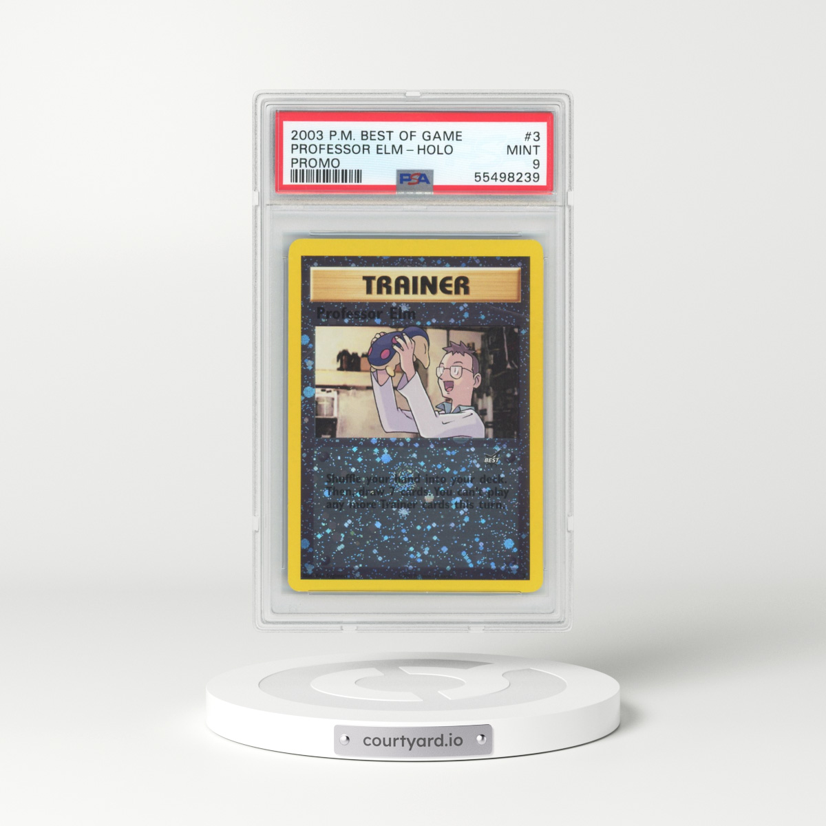 2003 Pokémon Best of Game Promo #3 Professor Elm - Reverse Foil (PSA 9 MINT)