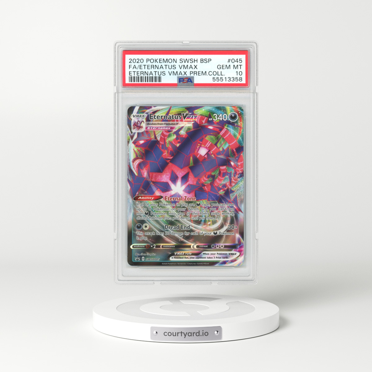 2020 Sword & Shield Promos #SWSH045 Eternatus Vmax - Full Art Holo (PSA 10 GEM MINT)