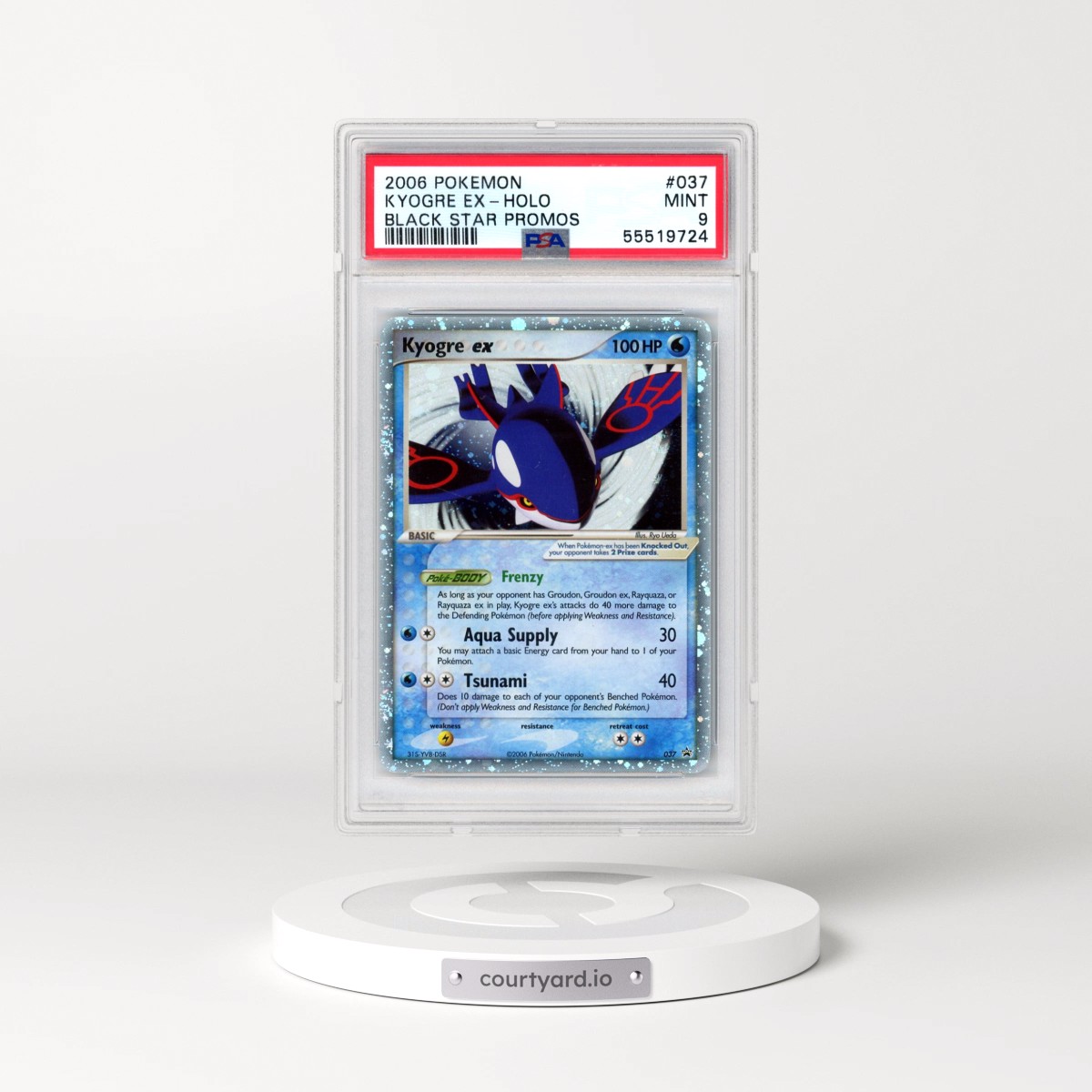 2006 Pokémon Black Star Promos #037 Kyogre EX - Holo Holo (PSA 9 MINT)