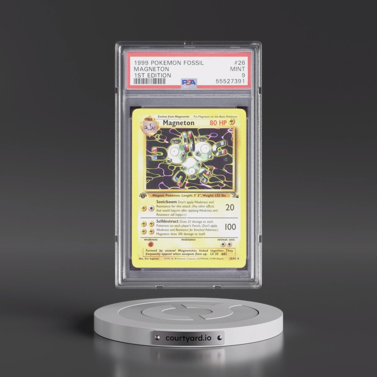 1999 Pokémon Fossil #26 Magneton - 1st Edition (PSA 9 MINT)